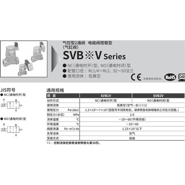 CKD喜開理氣控型2通閥（氣缸閥）SVB2V-40A-02CS-AC100V