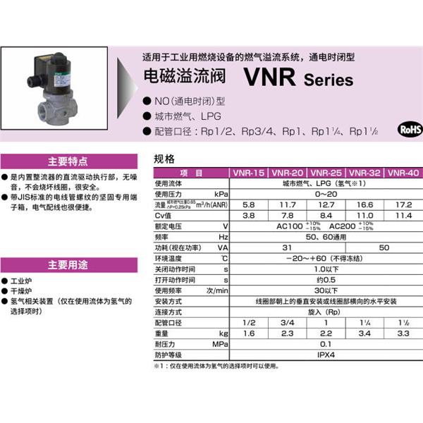CKD喜開理電磁溢流閥VNR-20-AC200V