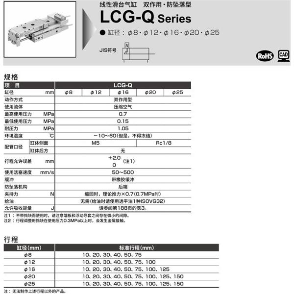 CKD喜開理線性滑臺氣缸LCG-12-75-S5P72